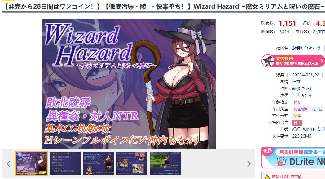 图片[2]-t2230 Wizard Hazard ~魔女米里亚姆与诅咒魔石~V1.0 AI汉化[新作/980M]-11