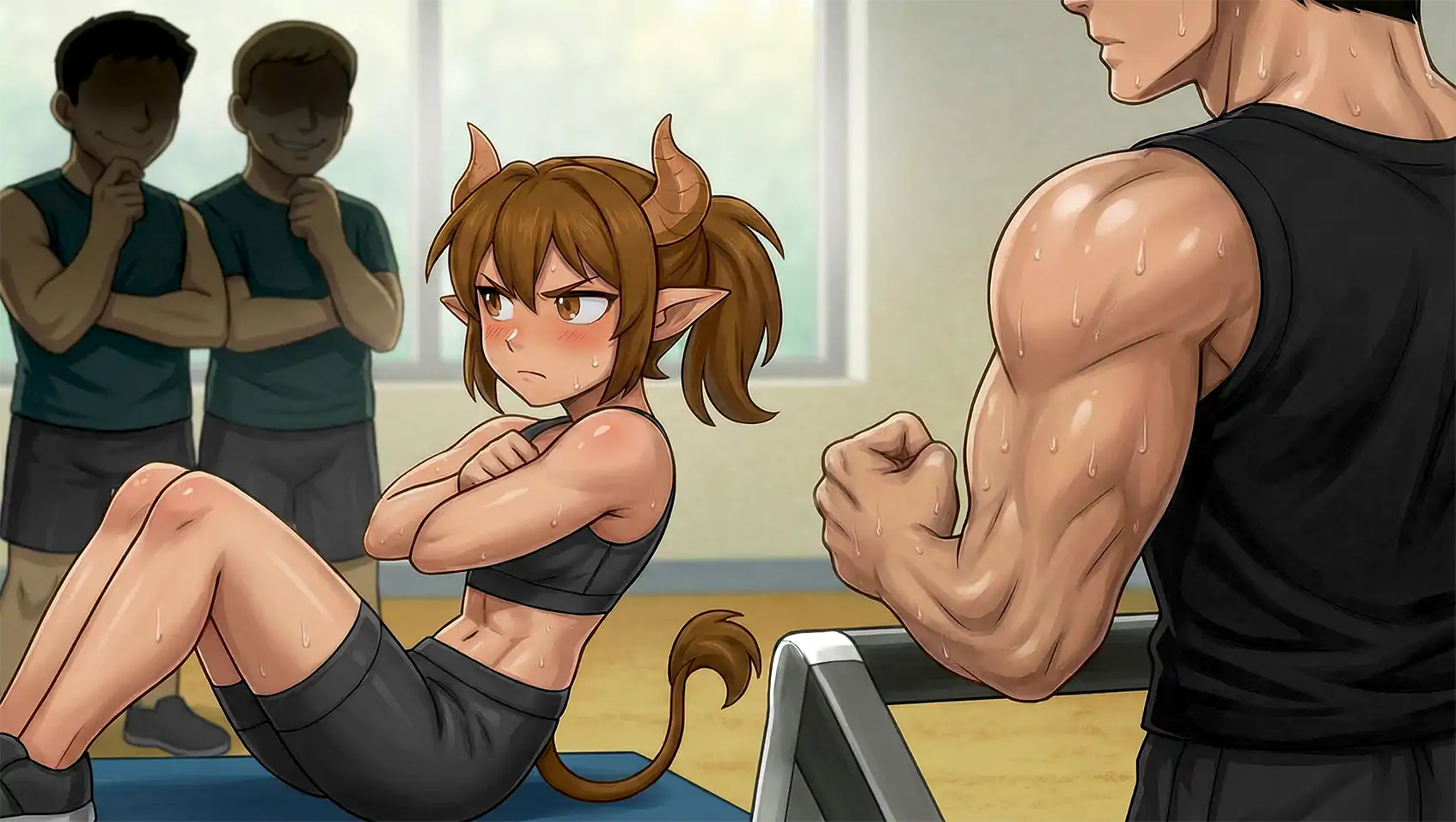 图片[3]-怪物女孩健身房0.10.8bDemo AI汉化版【PC+安卓/0.5G/更新】-乐游二次元